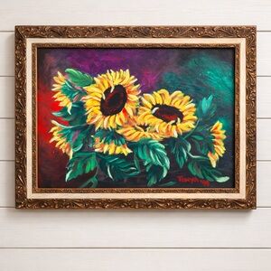 Sunflower Floral Painting Wall Art -'99 11x17